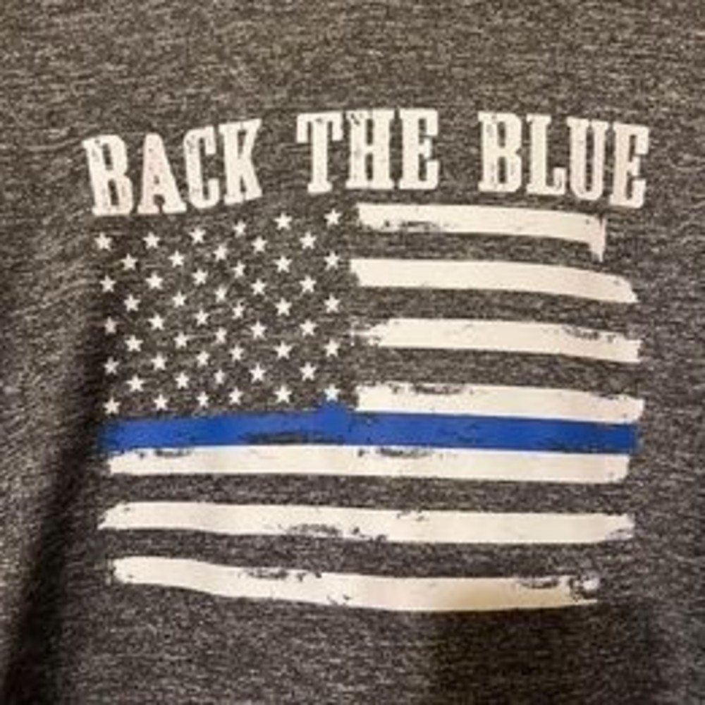 Back The‎ Blue US Flag Sweatshirt Support Our Men in Blue Police Officers XL - Picture 3 of 6